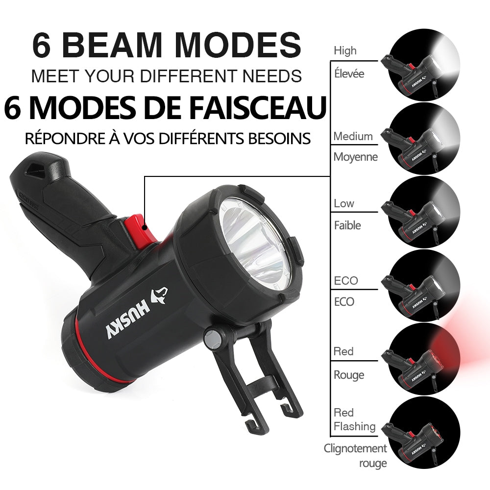2500-Lumen Dual Power Floating Rechargeable 6 Modes LED Spotlight (USB Cable Included)