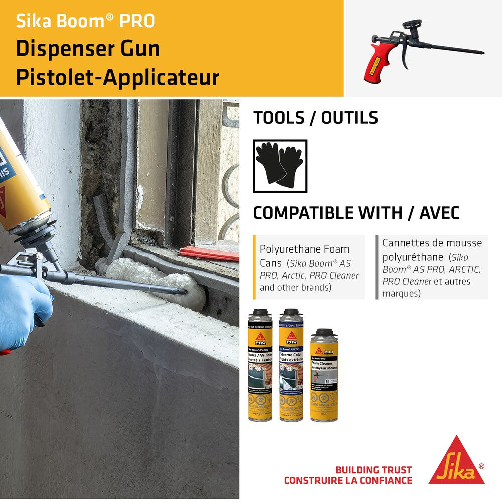 Sika Boom PRO Pistolet distributeur – Pistolet à calfeutrage à mousse à expansion robuste avec revêtement en téflon, réutilisable