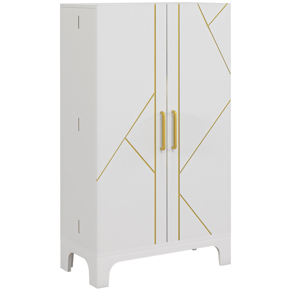 Kitchen Pantry Cabinet w/ 4-tier Shelving, 8 Spice Racks