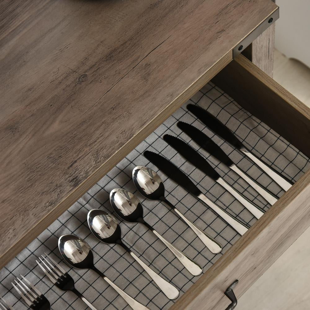 Coffee Bar Cabinet with Wine Rack, Drawer and Open Shelf