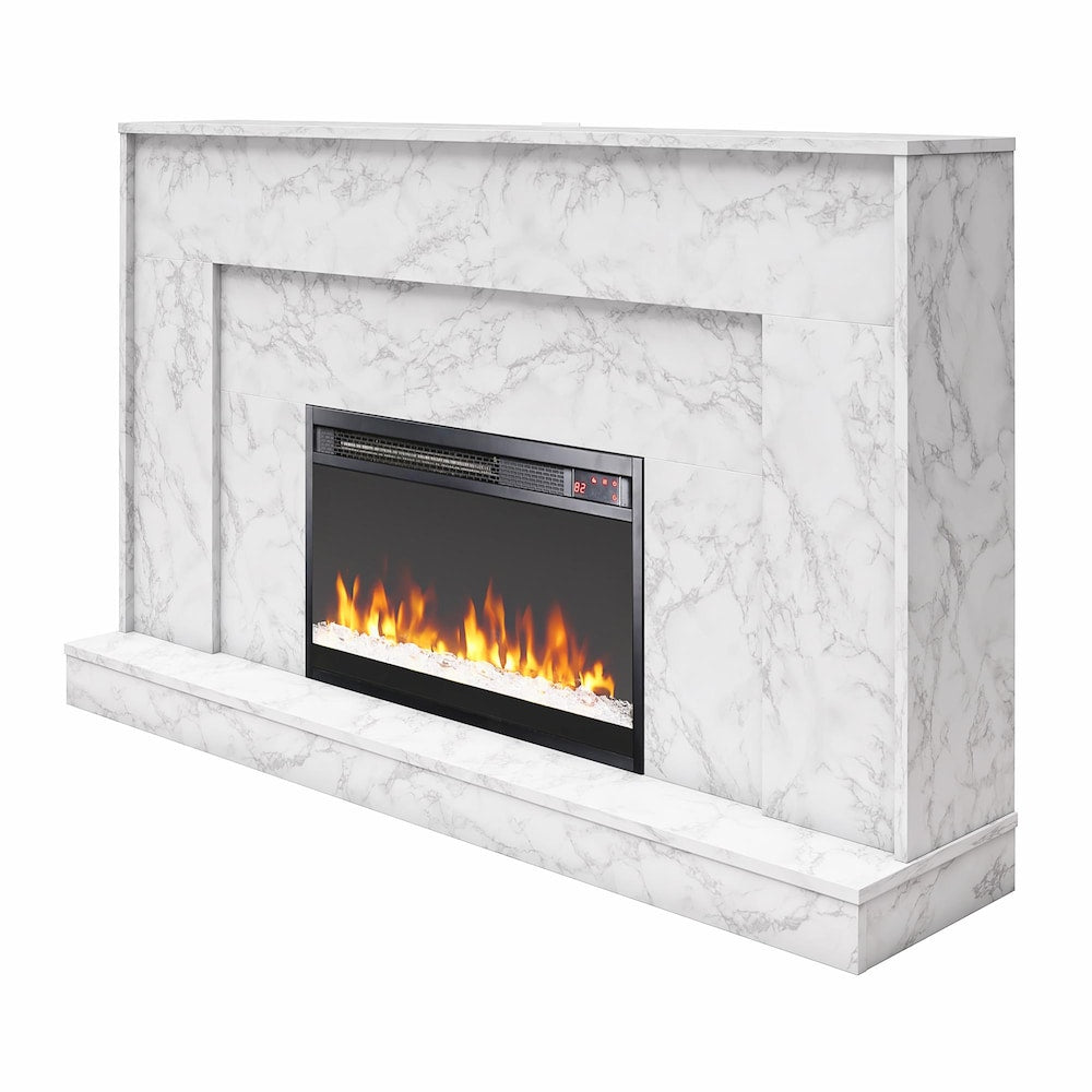 Cheminée Liberty Mantel, faux marbre blanc