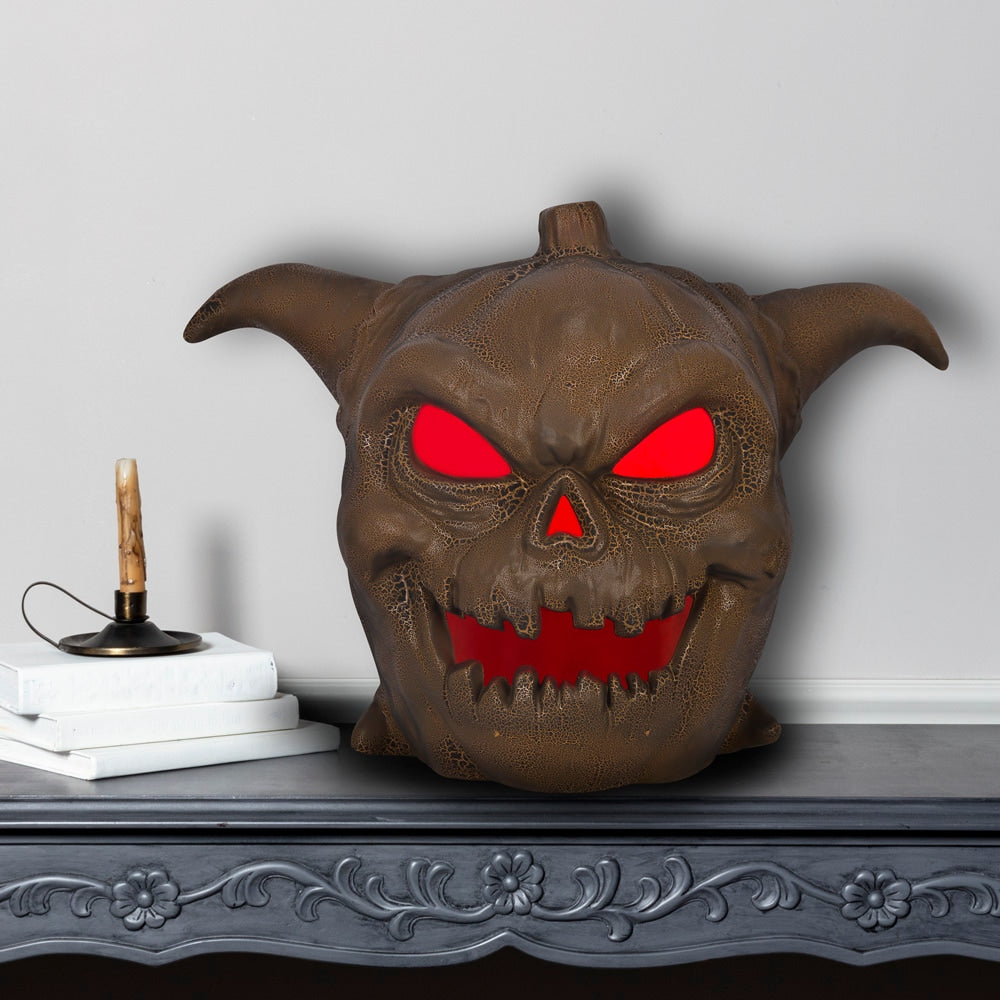 20-inch Indoor Halloween Tabletop Blow Mold Pumpkin Lantern with Flash Lighting Effect