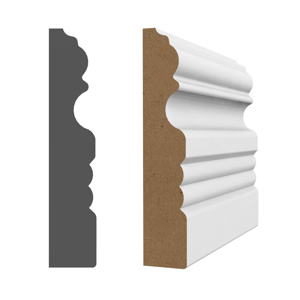CADRE MDF apprêté blanc 4411 3/4 X 3-1/2 X 96" - 6 mcx
