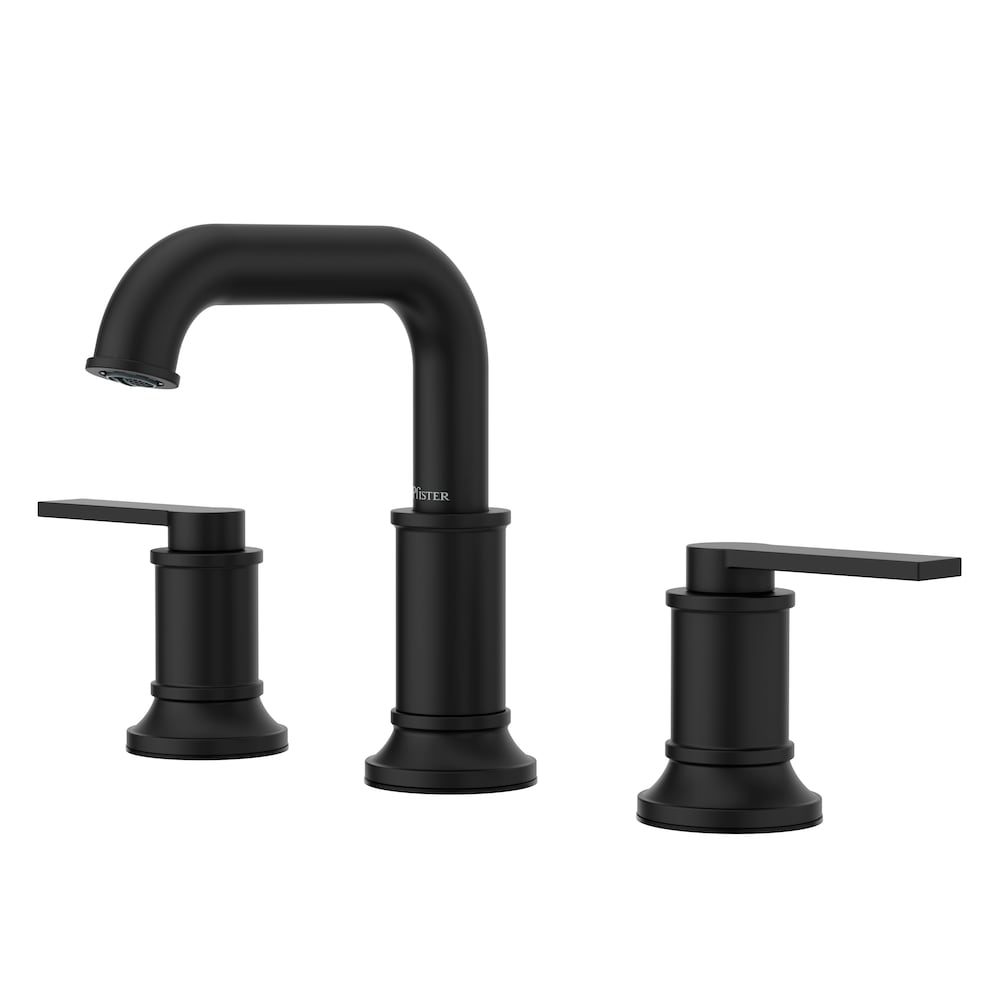 Maritime 2-Handle 8-inch Widespread Matte Black Bathroom Sink Faucet/Tap