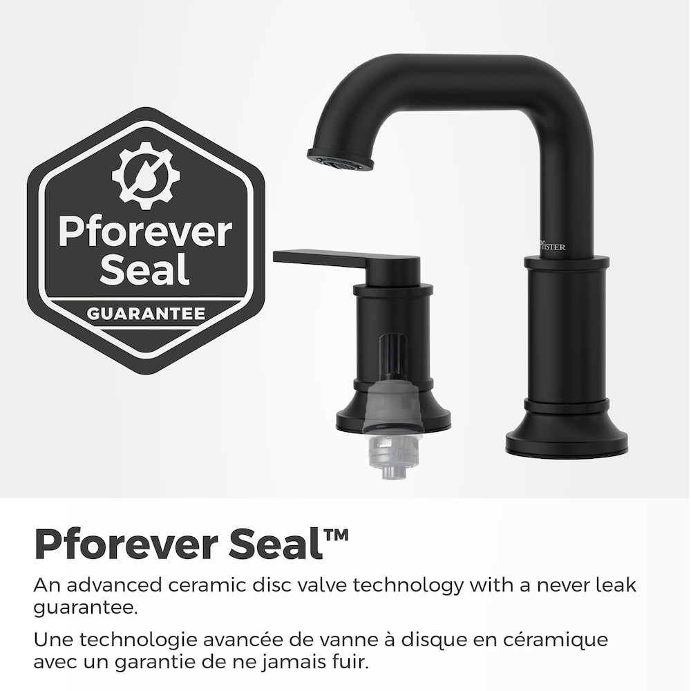 Maritime 2-Handle 8-inch Widespread Matte Black Bathroom Sink Faucet/Tap