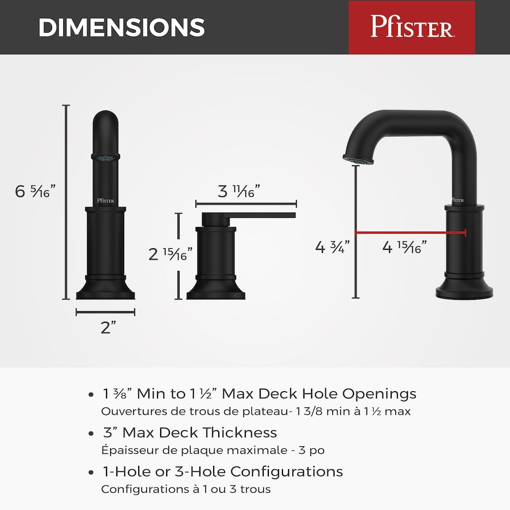 Maritime 2-Handle 8-inch Widespread Matte Black Bathroom Sink Faucet/Tap