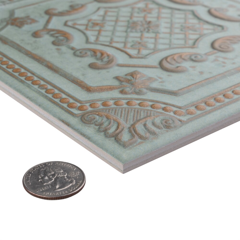 Sample - Fitz Green 2-3/8 in. x 9-5/8 in. Ceramic Wall Tile