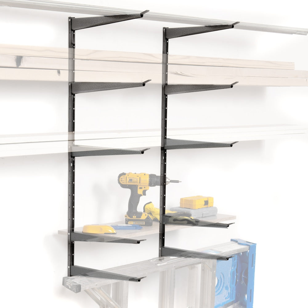 16 in. x 41 in. Heavy Duty Wall Rack, Adjustable 5 Tier Lumber Rack Holds 800 lbs.