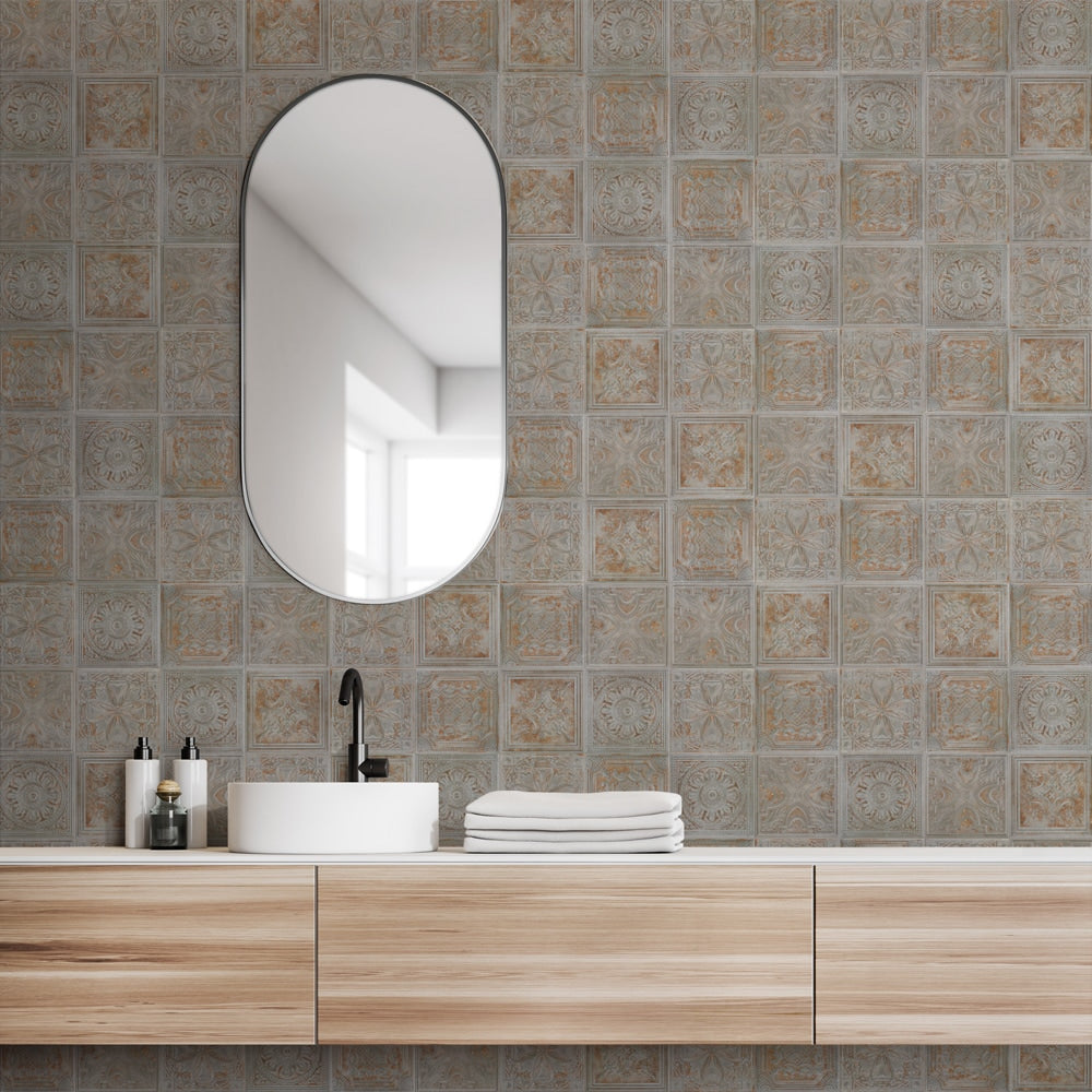 Fitz Charcoal 8 in. x 8 in. Ceramic Wall Tile (9.9 sq. ft./case)