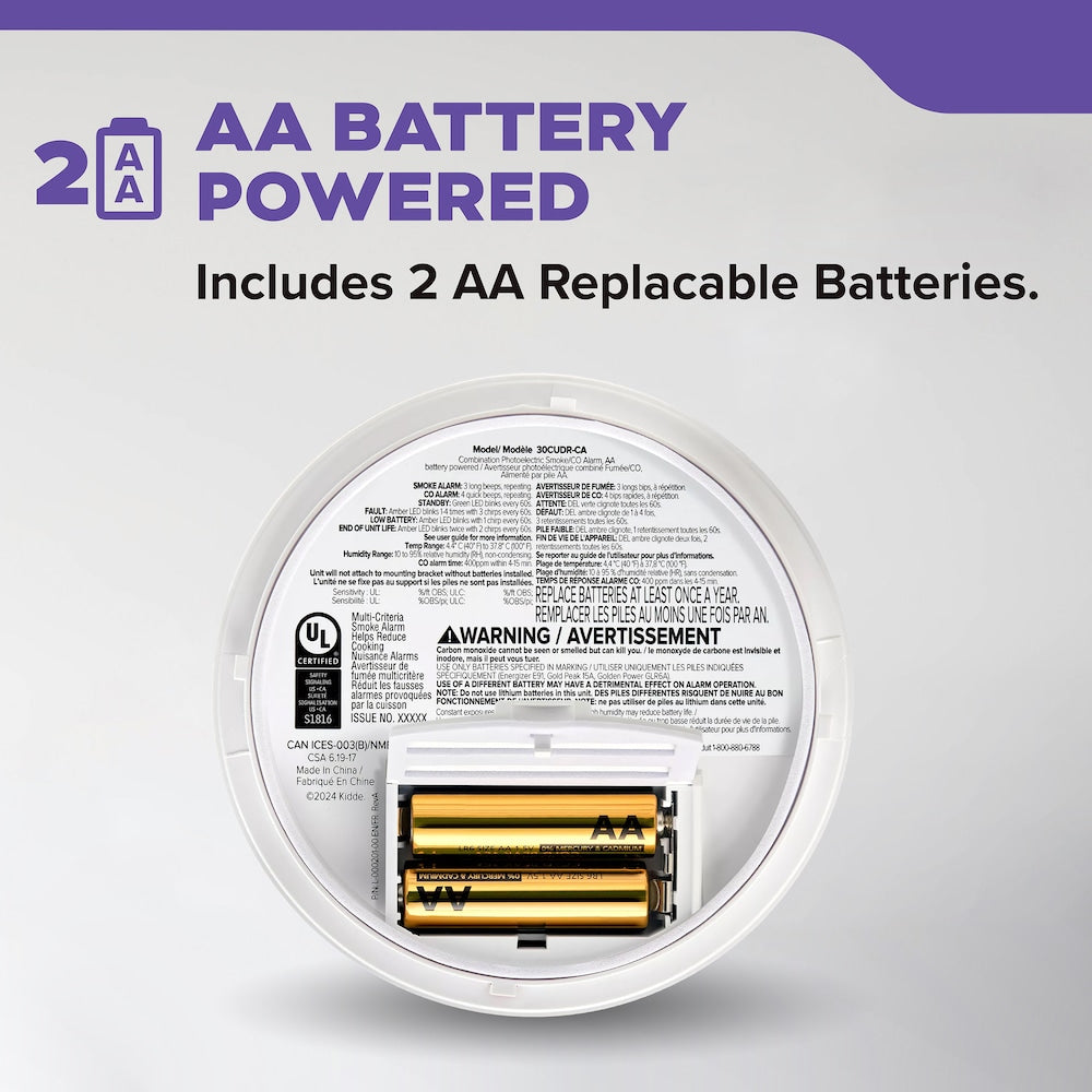 BATTERY AA SMOKE CO ALARM W/ VOICE