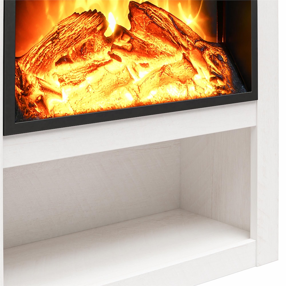 Ameriwood Home Clermont Electric Fireplace Mantel, Ivory Oak
