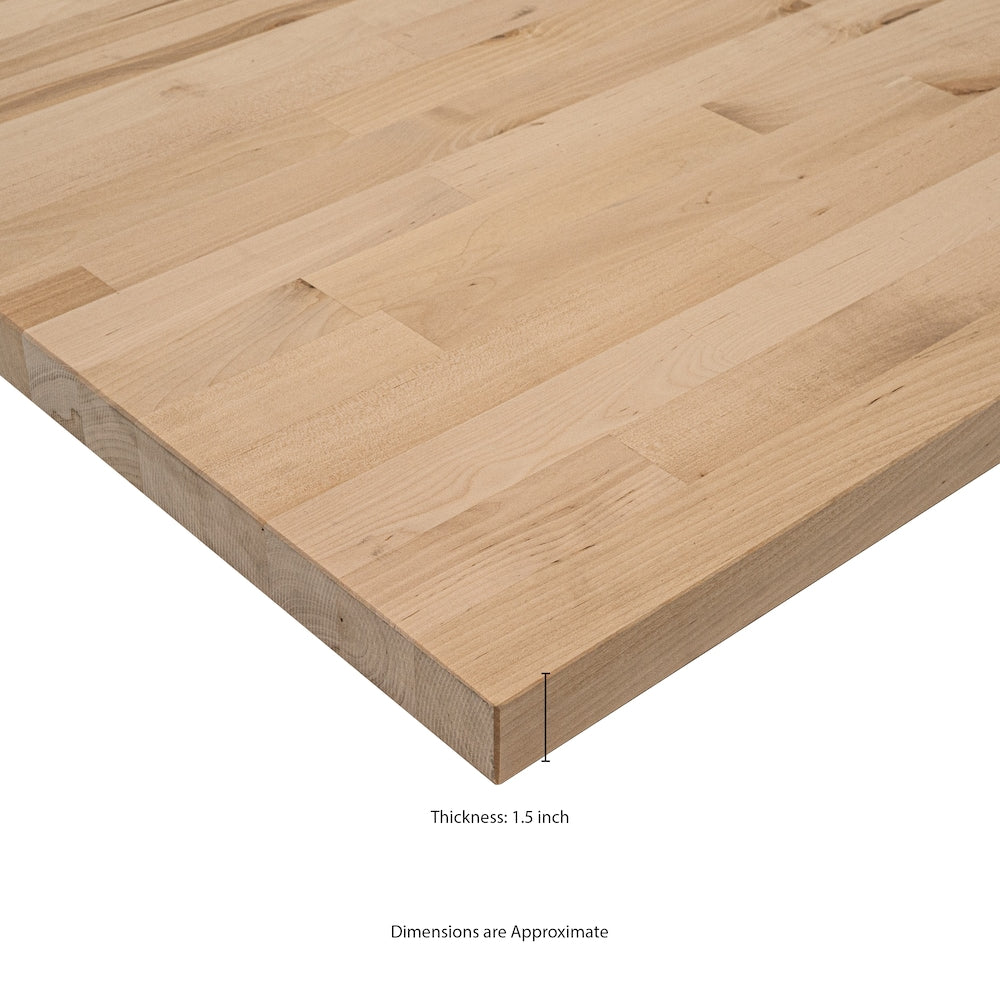 Unfinished Birch 4 ft. L x 25 inch D Butcher Block island Countertop with Eased Edge