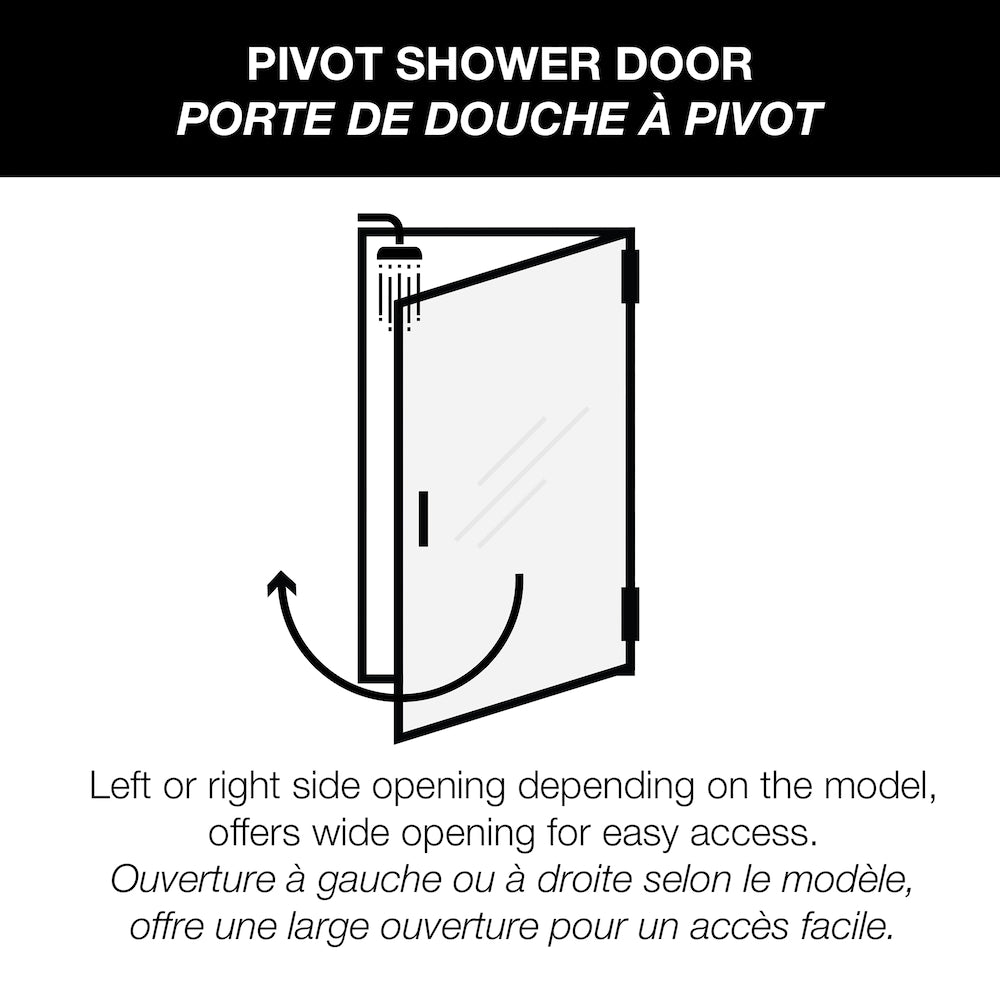 Davana 40 in. L x 40 in. W x 78.75 in. H Neo-Angle Corner Shower Kit Enclosure with Centre Drain Acrylic Base & Brushed Nickel Pivot Door (No Shower Wall)