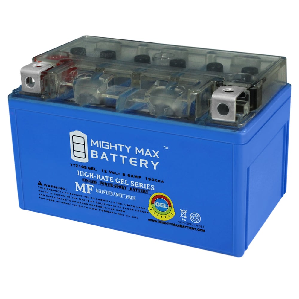 YTZ10SGEL -12 Volt 8.6 AH, GEL Type 190 CCA Rechargeable Maintenance Free SLA AGM Motorcycle Battery