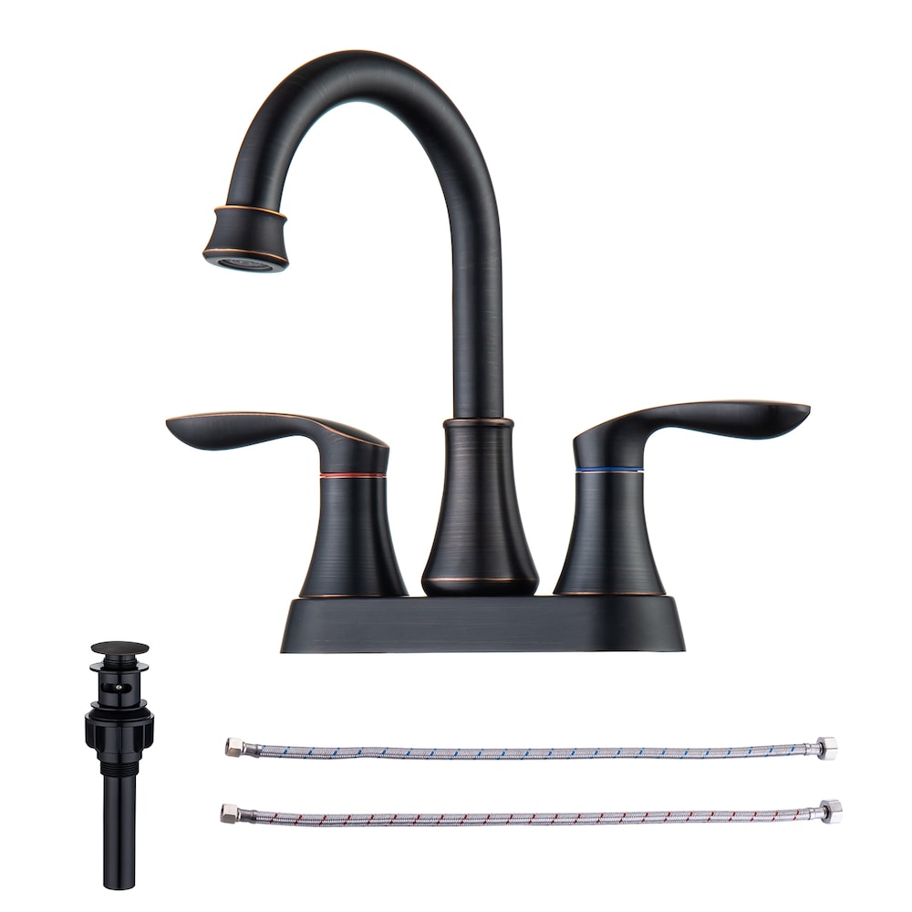 A1 Centerset Faucet 4-inch 2-handle Bathroom Faucet with Drain Assembly in Oil Rubbed Bronze