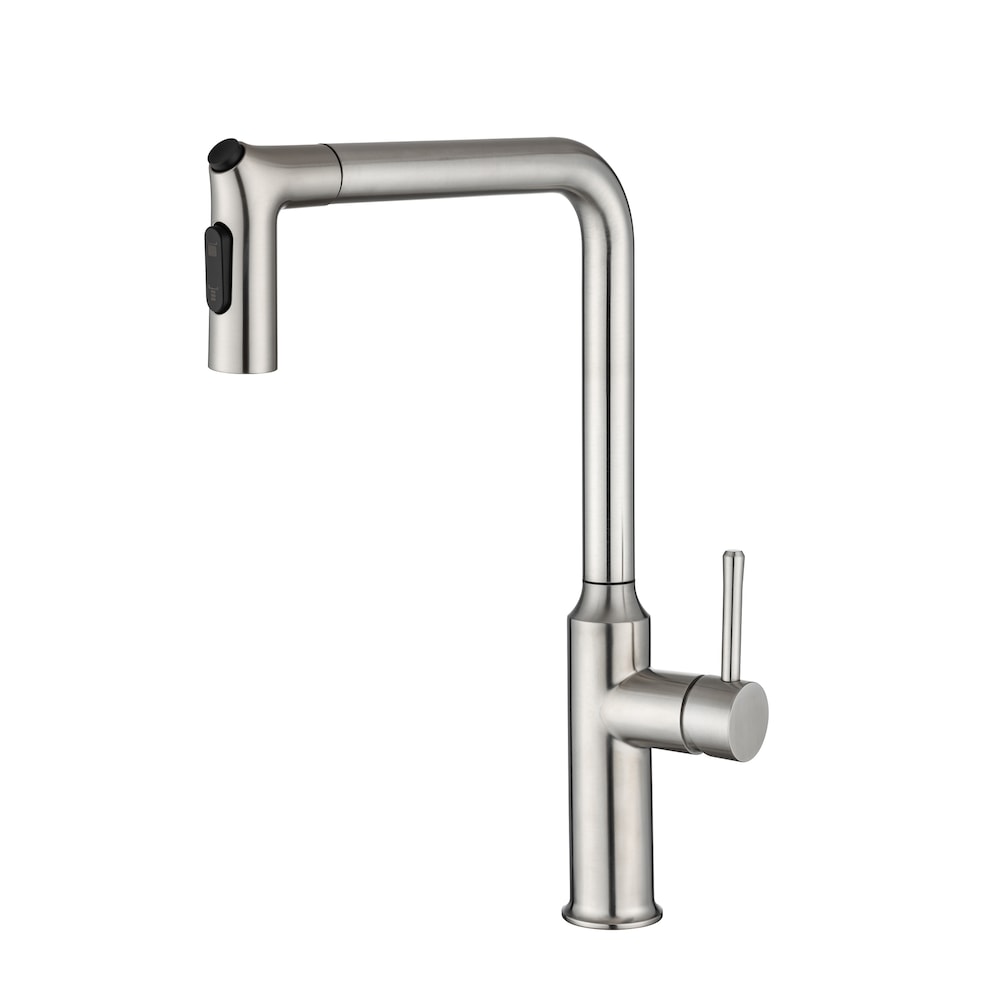 Single Handle Pull-Down Sprayer Kitchen Faucet in Brushed Nickel