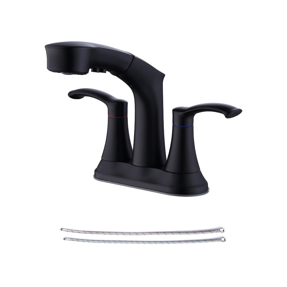 I2 2-Handle Centerset Bathroom Faucet in Matte Black