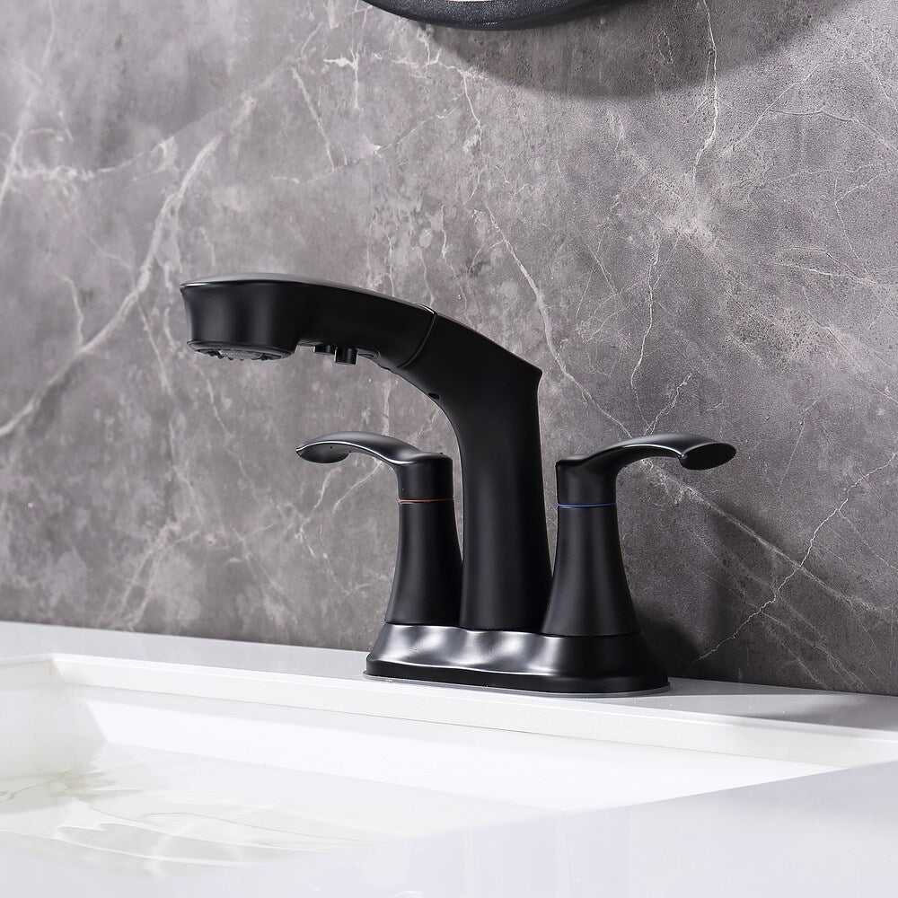 I2 2-Handle Centerset Bathroom Faucet in Matte Black