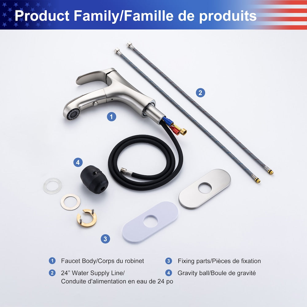 C1 1-Handle Vessel Sink Bathroom Faucet in Brushed Nickel