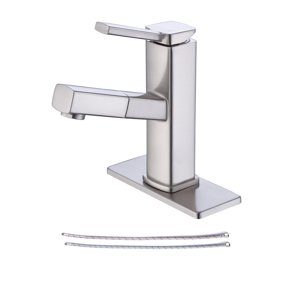 D1 1-Handle Multifunctional Single Hole Bathroom Faucet in Brushed Nickel