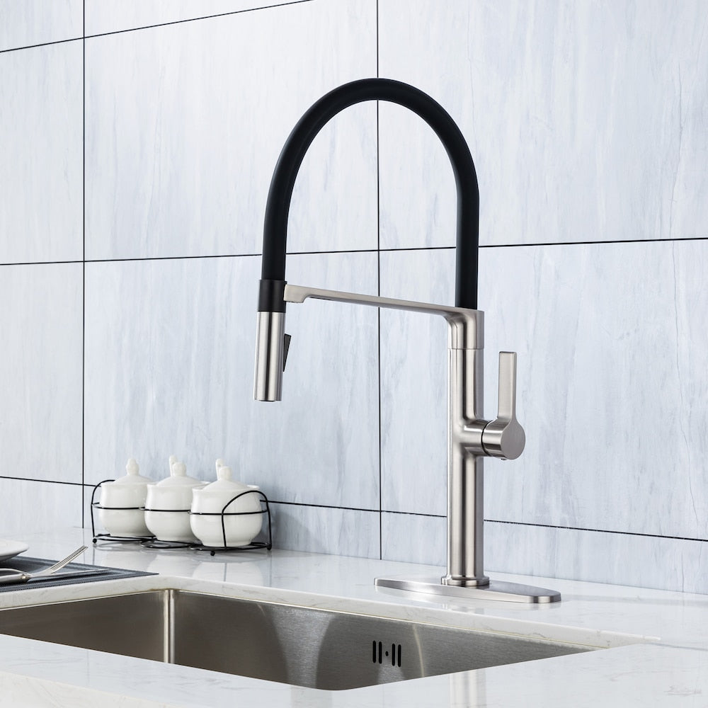 C3 1-Handle Magnetic Pull Out Touch Kitchen Faucet in Brushed Nickel