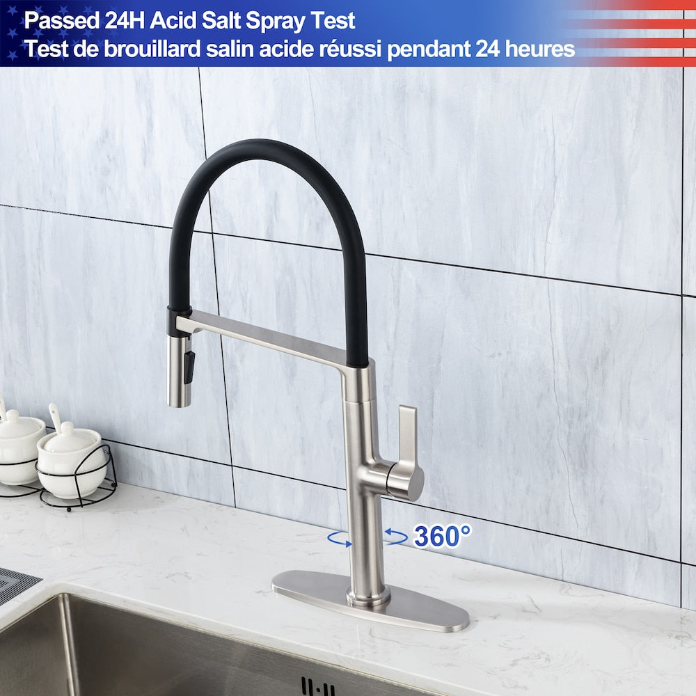 C3 1-Handle Magnetic Pull Out Touch Kitchen Faucet in Brushed Nickel