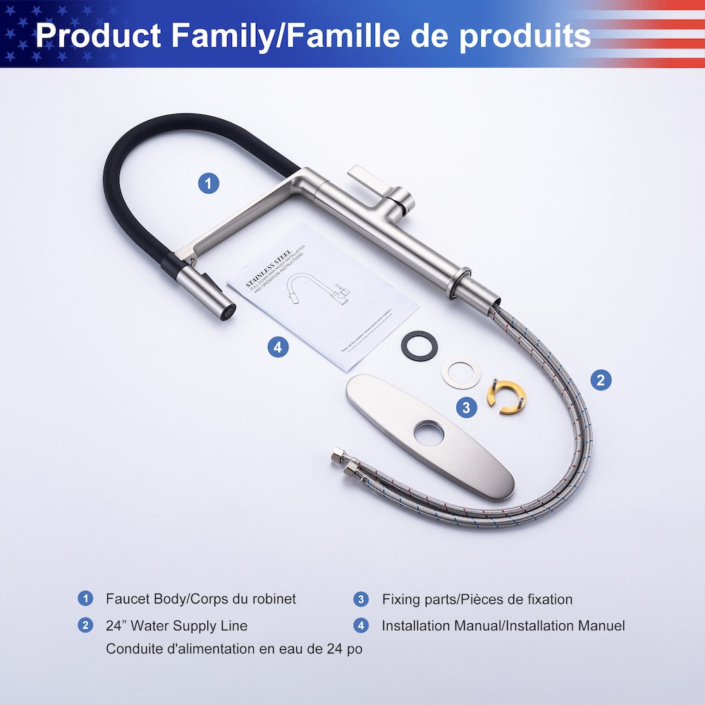 C3 1-Handle Magnetic Pull Out Touch Kitchen Faucet in Brushed Nickel