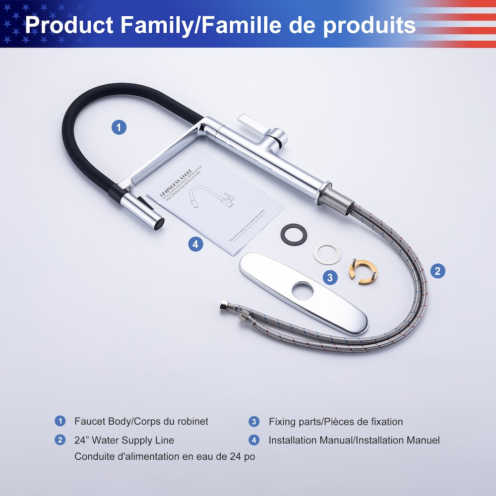 C3 1-Handle Magnetic Pull Out Touch Kitchen Faucet in Chrome