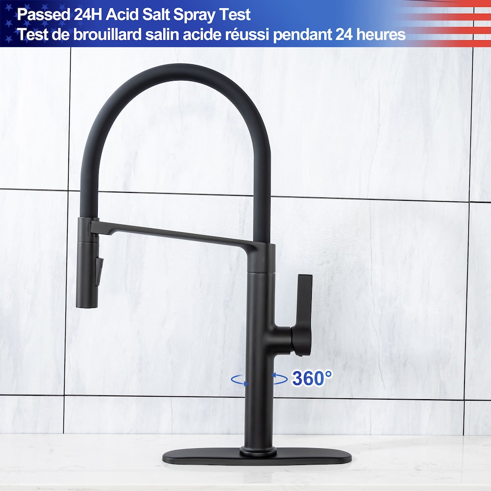 C3 1-Handle Magnetic Pull Out Touch Kitchen Faucet in Matte Black