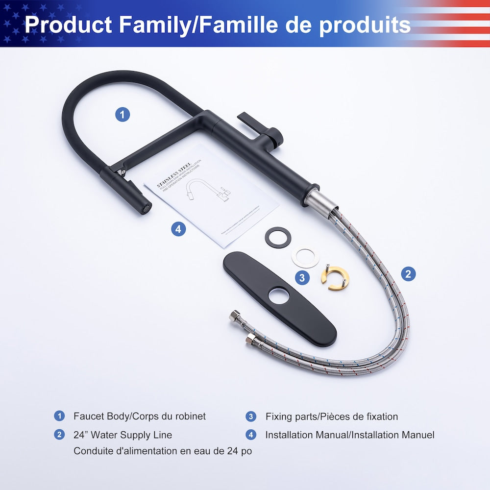 C3 1-Handle Magnetic Pull Out Touch Kitchen Faucet in Matte Black