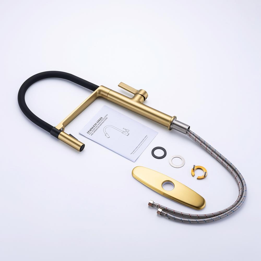 C3 1-Handle Magnetic Pull Out Touch Kitchen Faucet in Brushed Gold