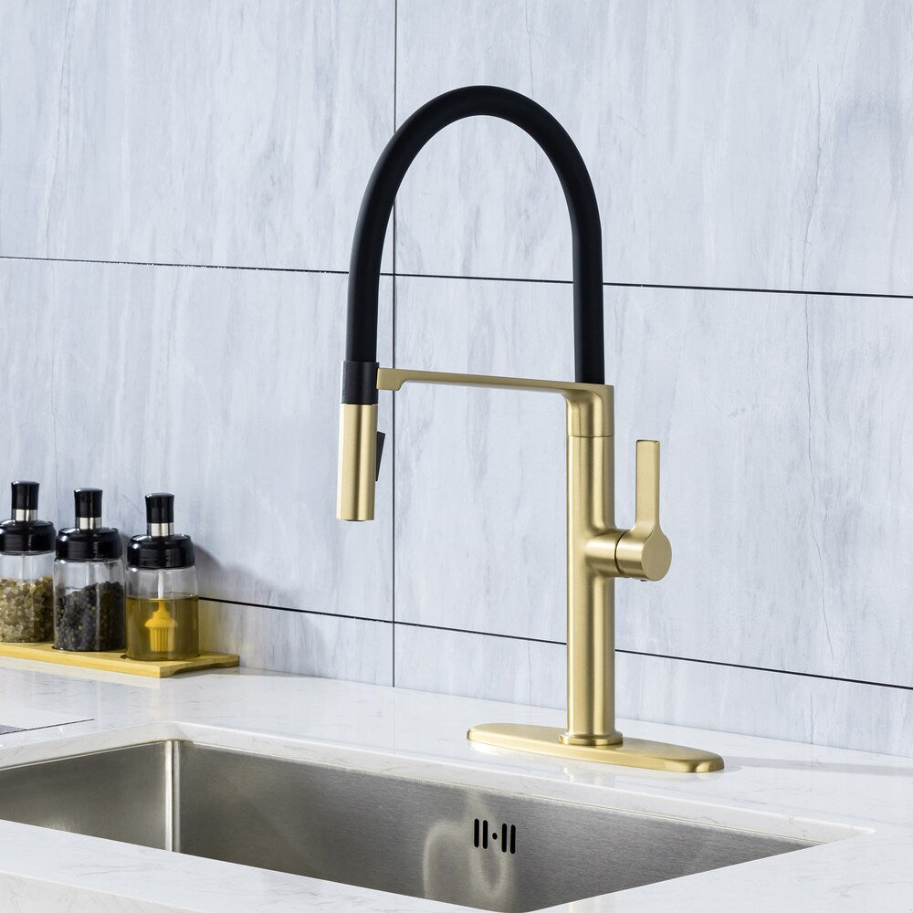 C3 1-Handle Magnetic Pull Out Touch Kitchen Faucet in Brushed Gold