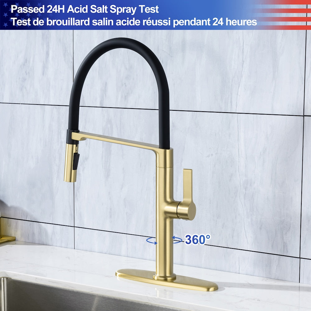 C3 1-Handle Magnetic Pull Out Touch Kitchen Faucet in Brushed Gold