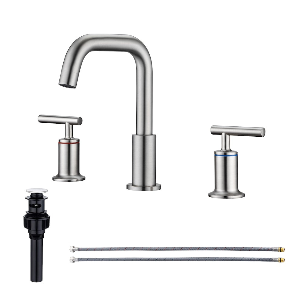 A9 2-Handle Widespread Faucet 2-handle Bathroom Faucet in Brushed Nickel