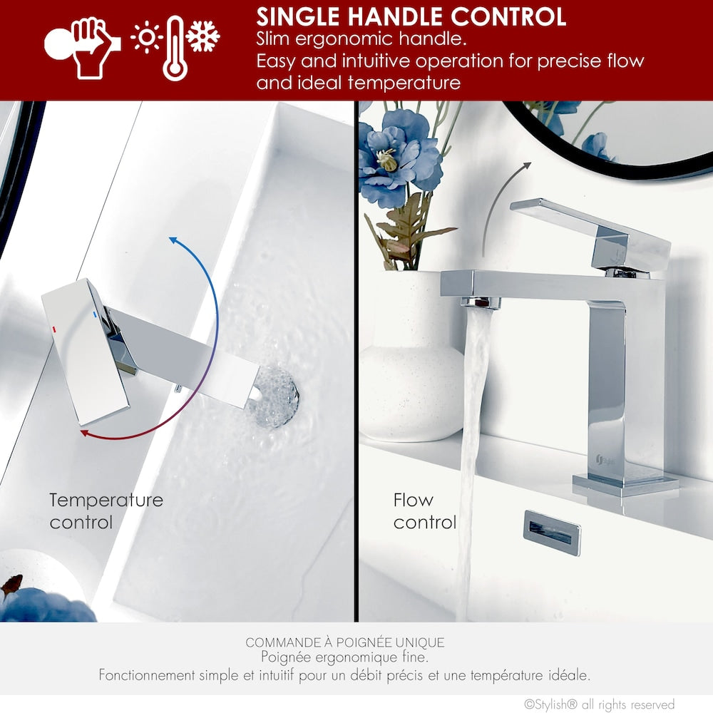 Ava Single Handle Bathroom Faucet in Chrome