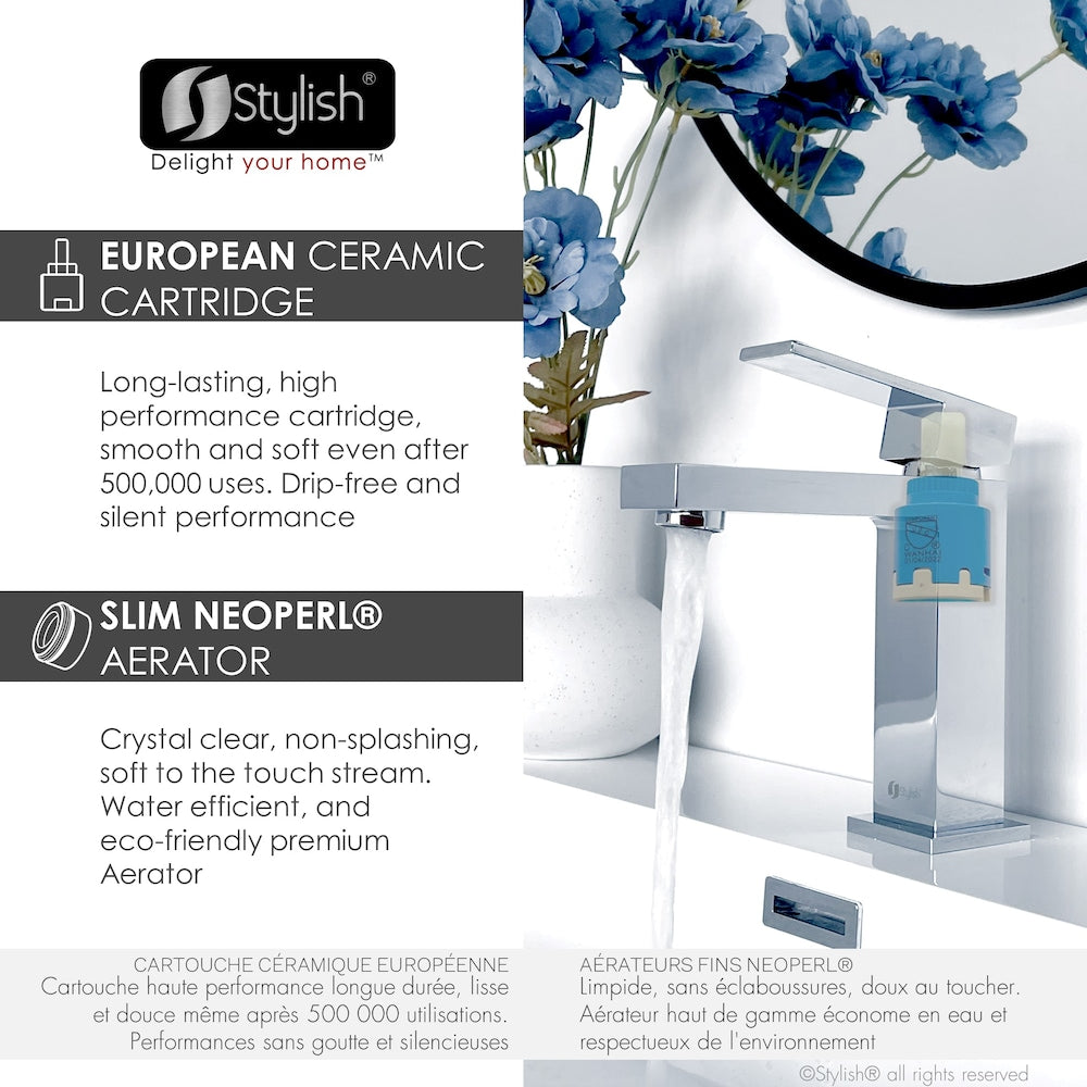 Ava Single Handle Bathroom Faucet in Chrome