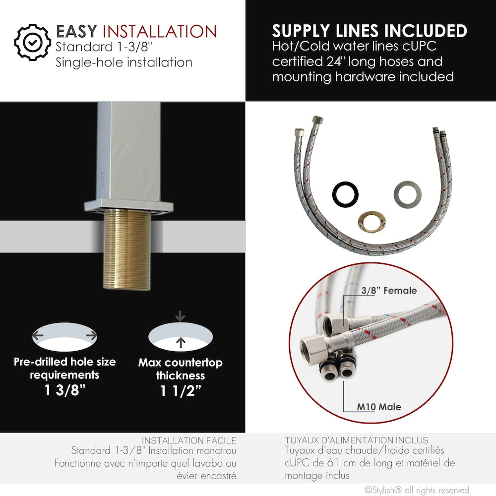 Ava Single Handle Bathroom Faucet in Chrome