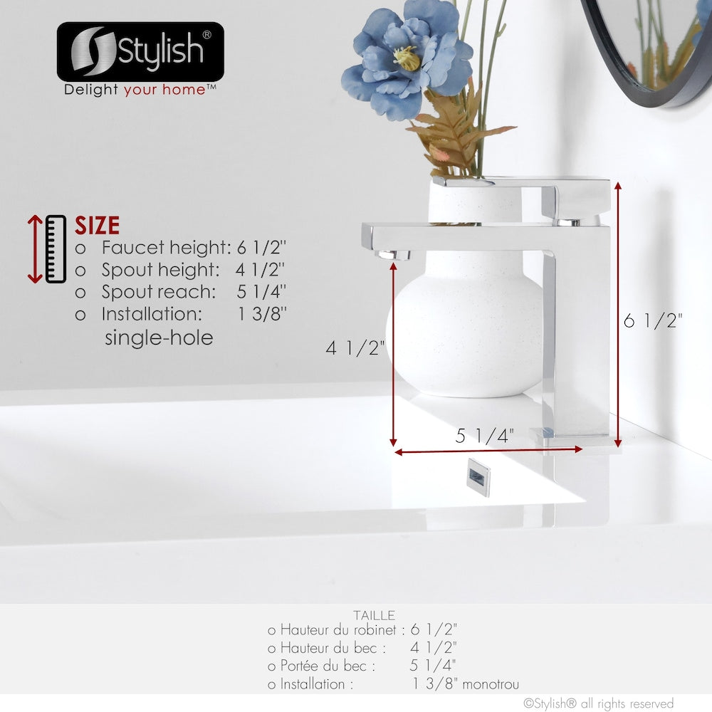 Ava Single Handle Bathroom Faucet in Chrome