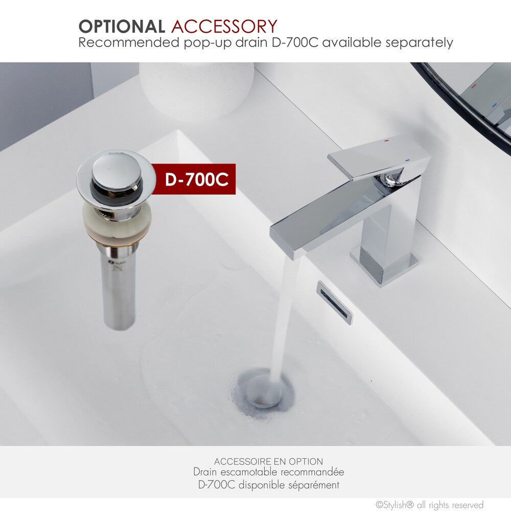 Ava Single Handle Bathroom Faucet in Chrome
