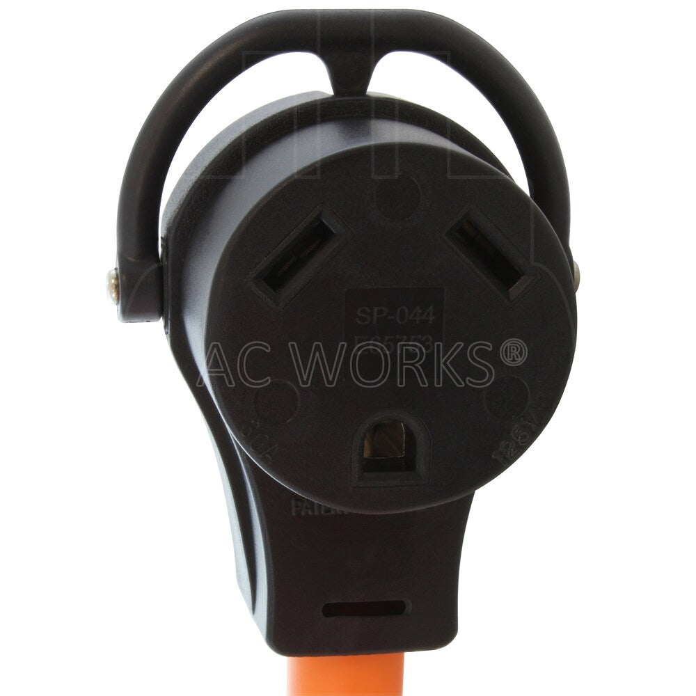 25ft 30A 125V NEMA TT-30 RV Extension Cord With Handle