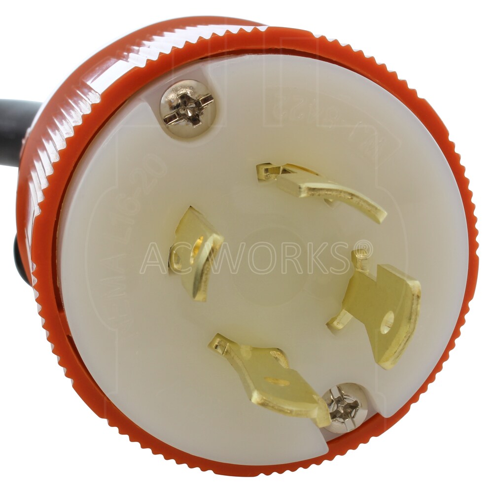 10ft SOOW 12/4 NEMA L16-20 20A 3-Phase 480V Industrial Rubber Extension Cord