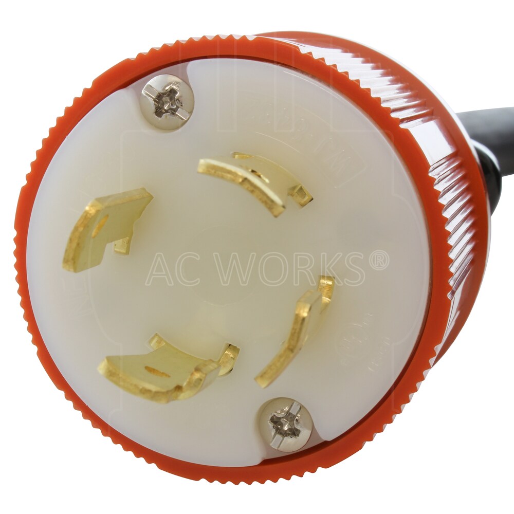 50ft SOOW 10/4 NEMA L16-30 30A 3-Phase 480V Industrial Rubber Extension Cord