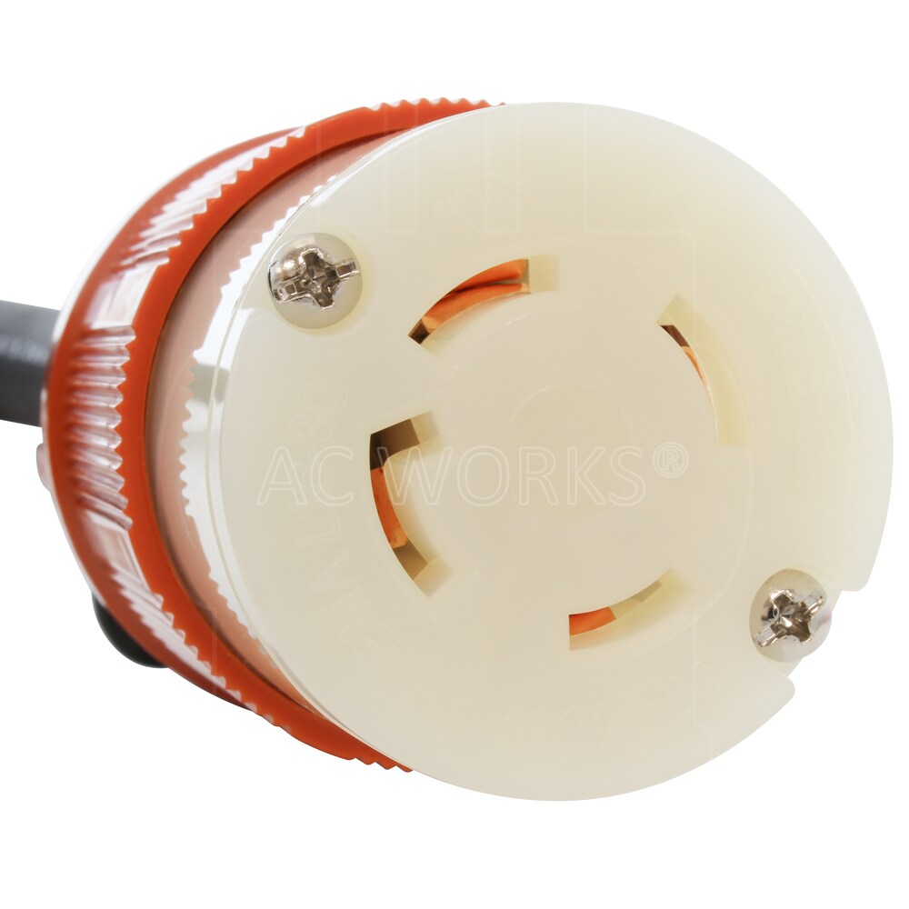 50ft SOOW 10/4 NEMA L16-30 30A 3-Phase 480V Industrial Rubber Extension Cord