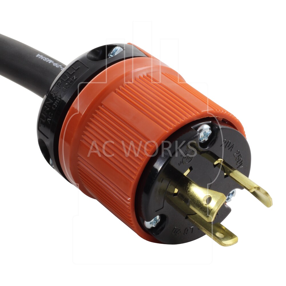 50ft SOOW 12/3 NEMA L6-20 20A 250V Rubber Extension Cord