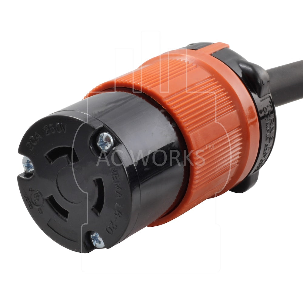 75ft SOOW 12/3 NEMA L6-20 20A 250V Rubber Extension Cord