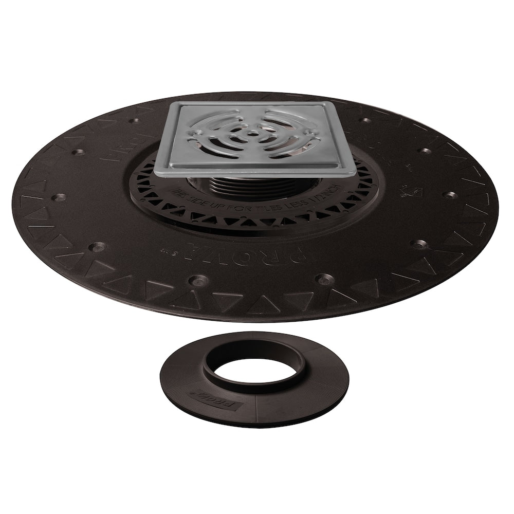 DRAIN PLUS - Composant de douche - Drain ABS - Grille en acier inoxydable