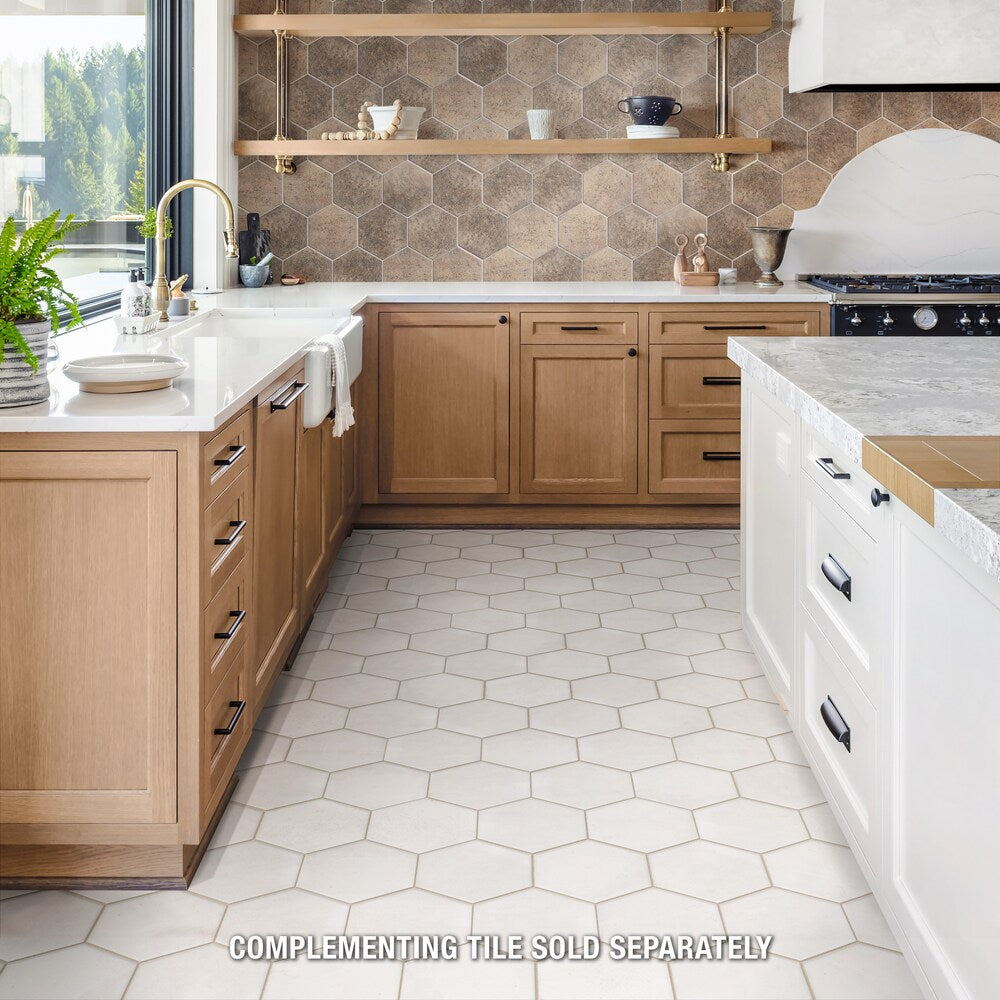 Sample - Capri Hex Terra 8-inch x 7-inch Porcelain Floor and Wall Tile