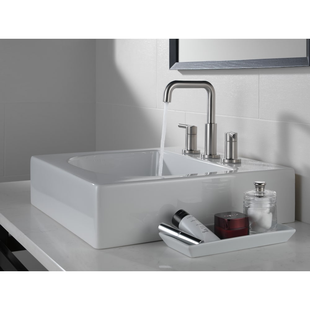 Nicoli 8 in. Widespread Two-Handle Bathroom Faucet in Stainless Steel