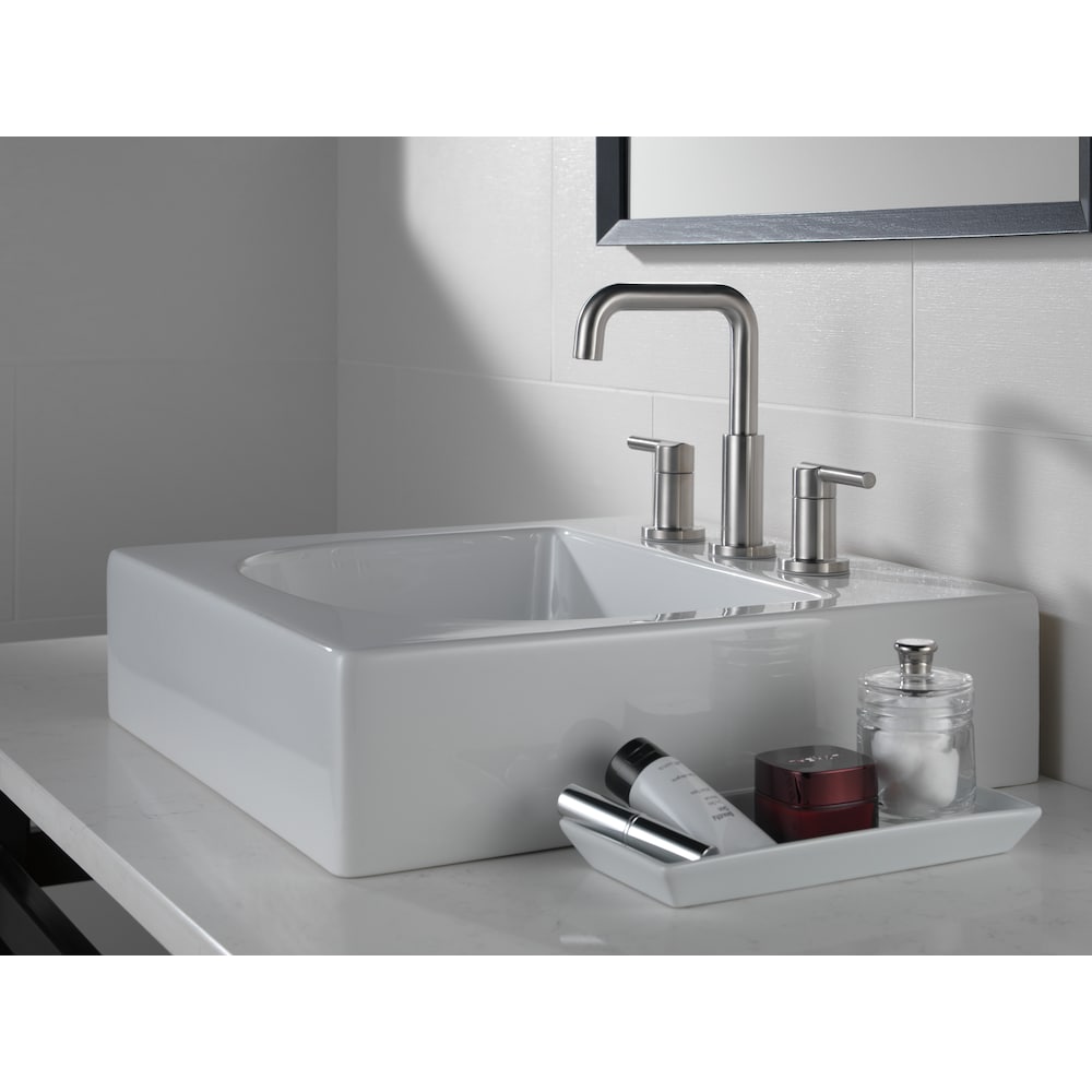 Nicoli 8 in. Widespread Two-Handle Bathroom Faucet in Stainless Steel