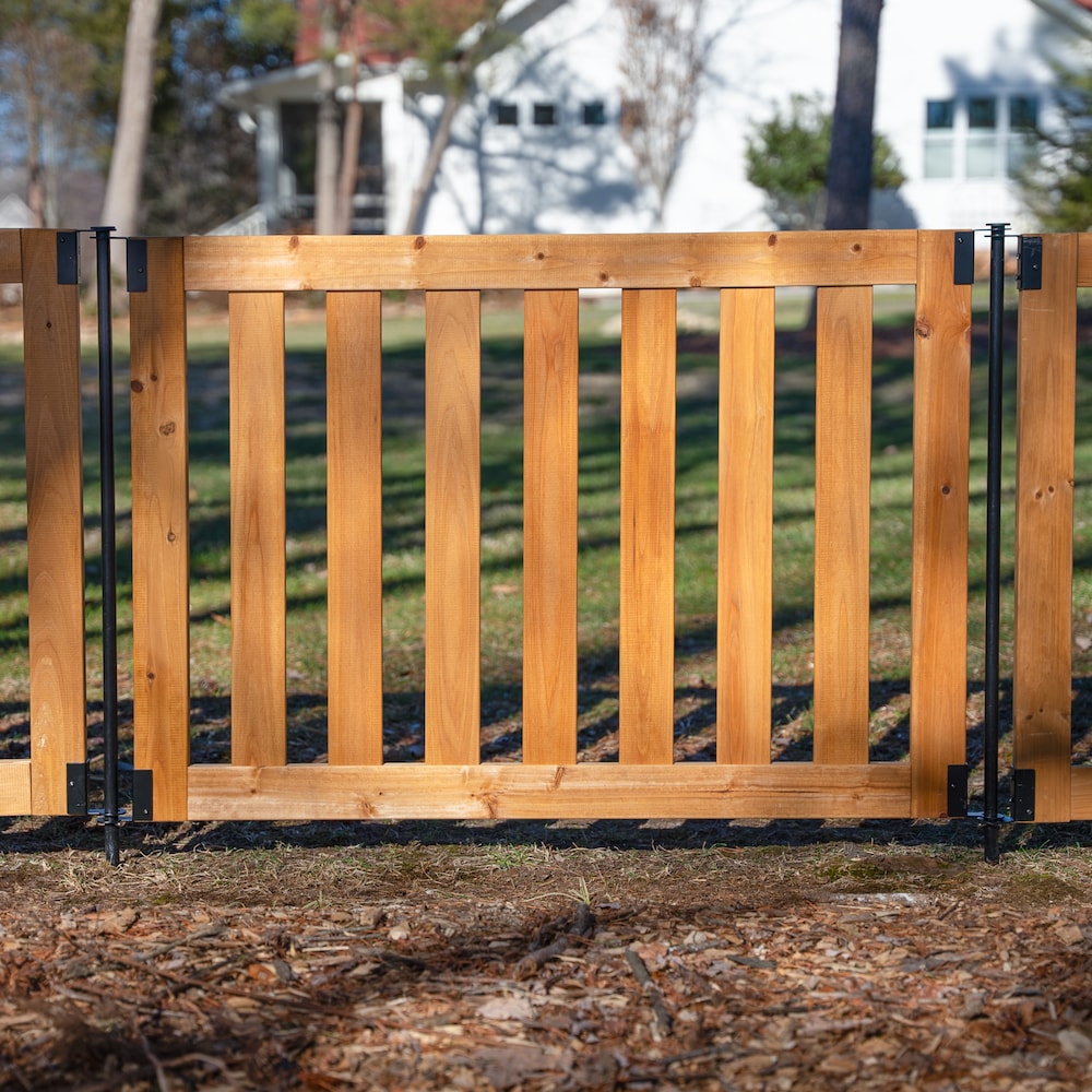 Newberry Dig Free Wood Fence Kit, 48-inch by 32-inch (2 panels)